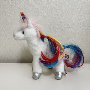 Douglas Toys Senna White Rainbow Mane Unicorn 8” Plush Stuffed Animal 1504 TAG